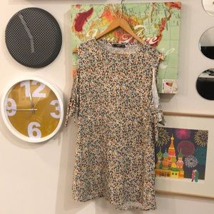 Mango Basics flower print cold shoulder dress, 8